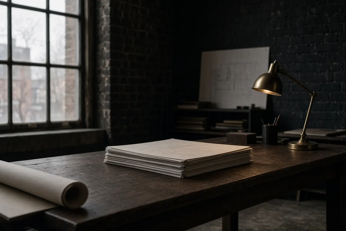 Studio desk in morning light